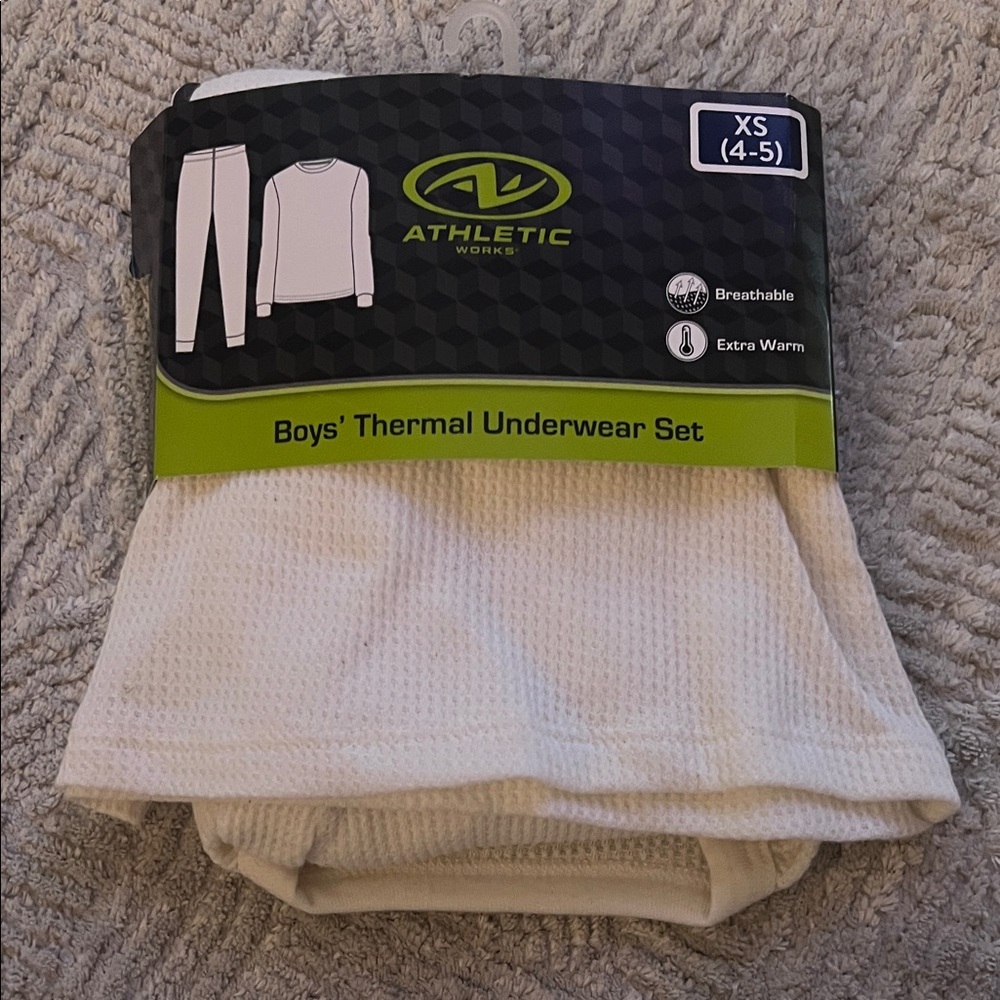 Athletic Works Boys' Thermal Underwear Set - Cream